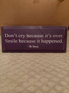 Dr. Seuss Purple and White Inspirational Quote Sign
